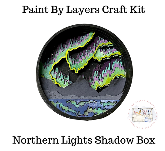 Northern Lights Shadow Box (DIY Acrylic Painting Kit)