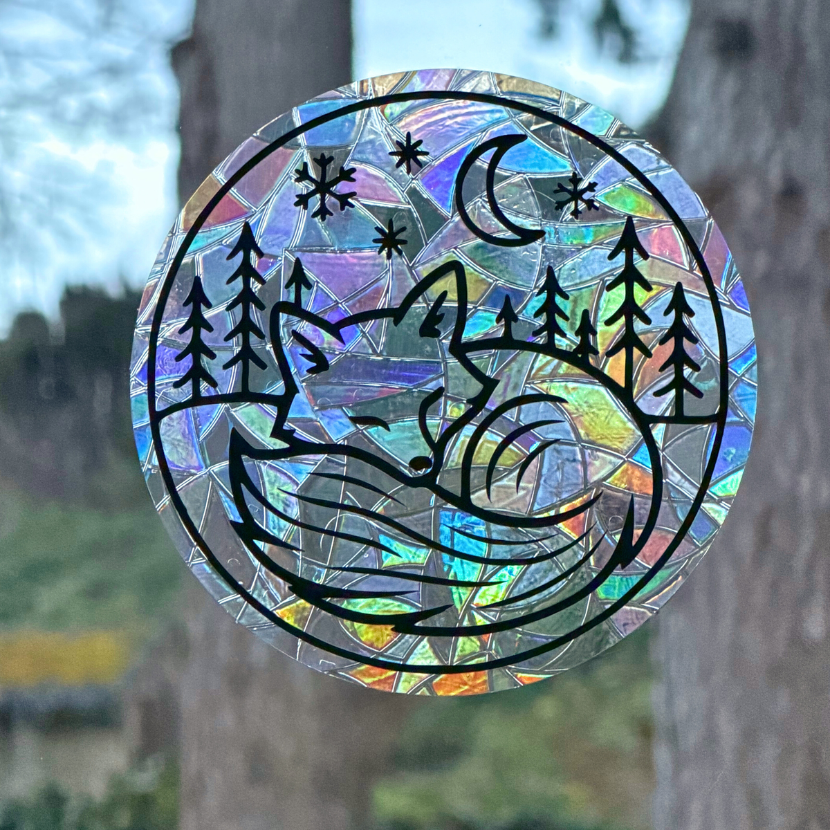Cozy Sleeping Fox Suncatcher - Window Decor - Rainbow Maker