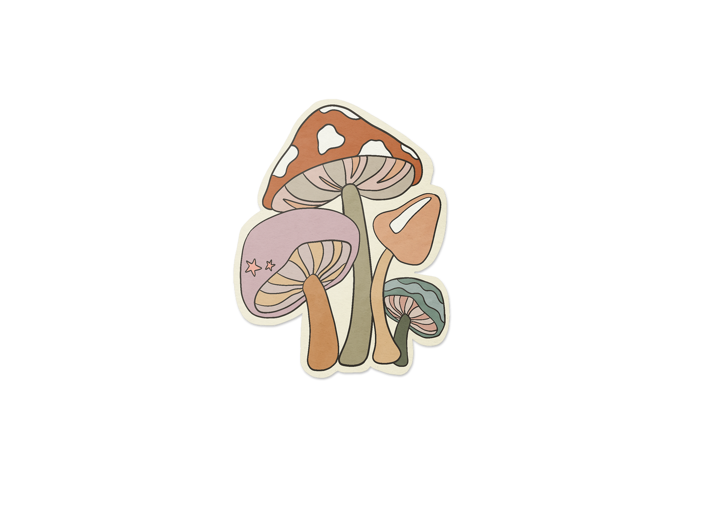 Pastel Mushrooms Sticker