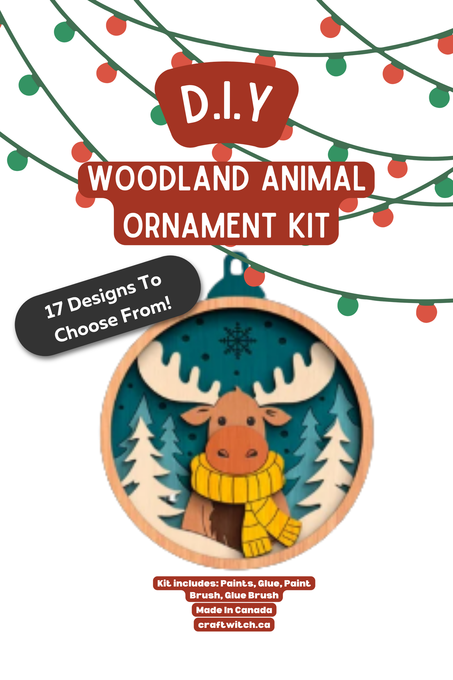 Moose Winter Wonderland DIY Acrylic Ornament Kit