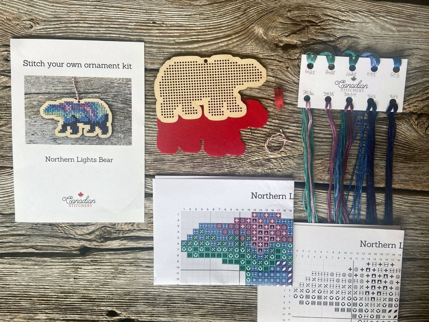 Northern Lights Bear Cross Stitch Kit