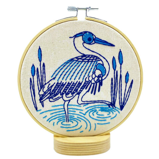 Blue Heron Embroidery Kit