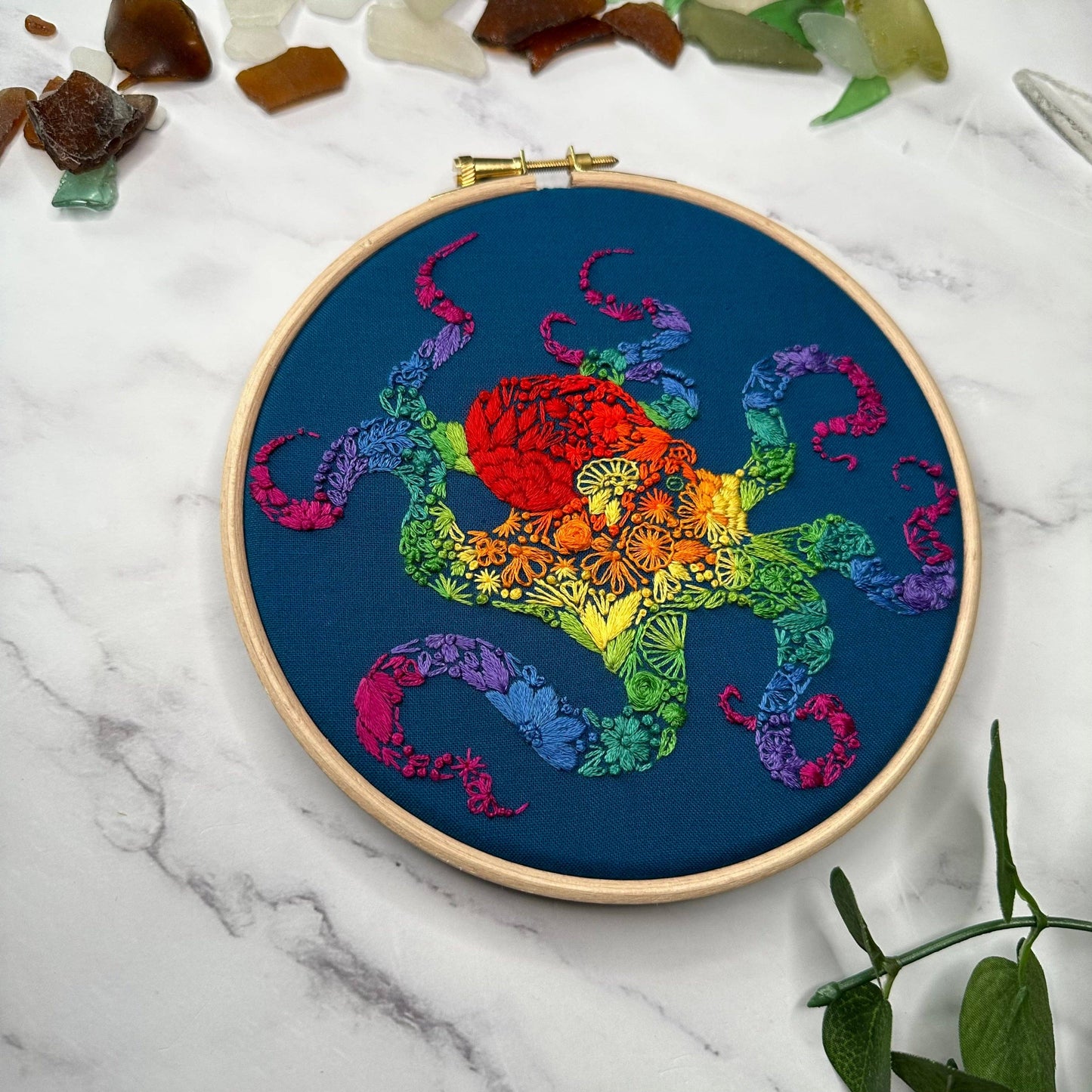 Rainbow Octopus (DIY Embroidery Kit)