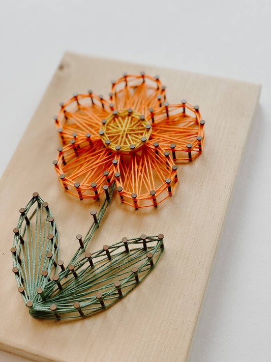 Orange Daisy String Art (DIY Kit)