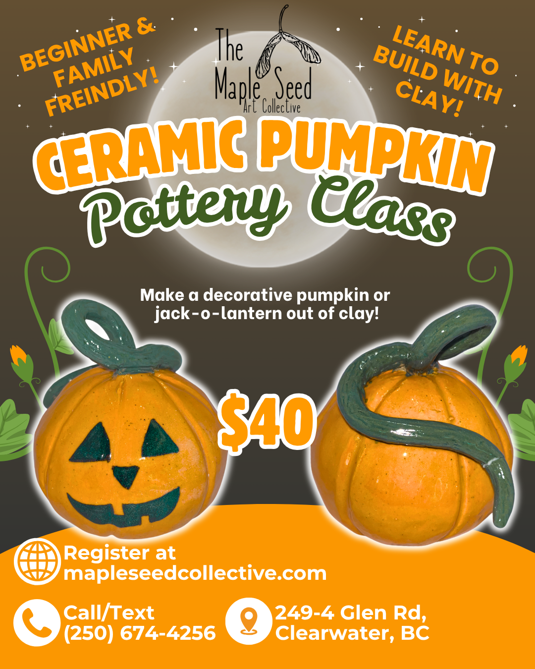 Ceramic Pumpkin Pottery Class