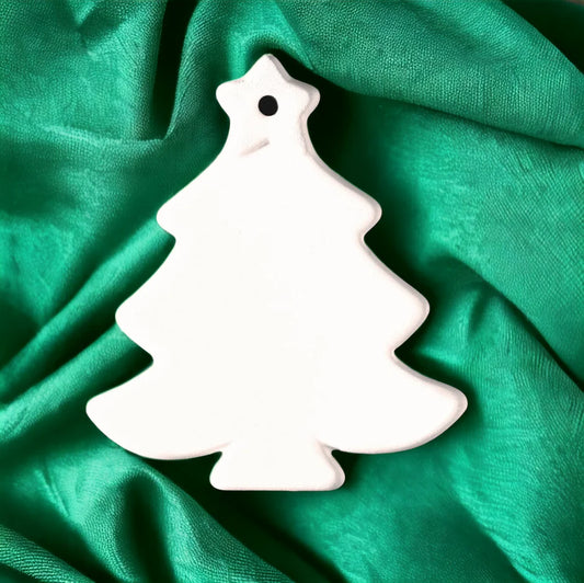 Christmas Tree Ornament Ceramic Bisque