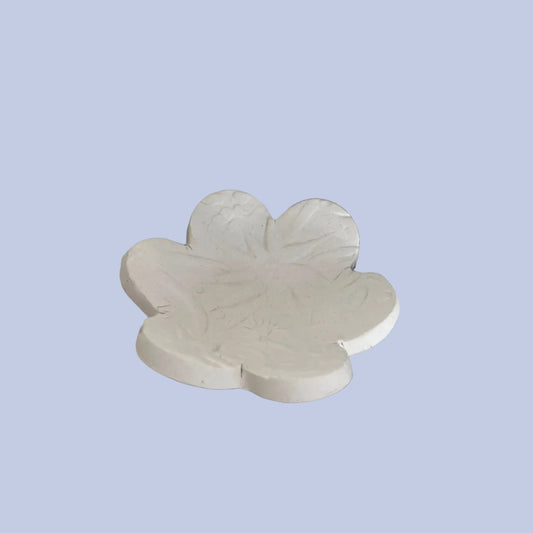 Flower Trinket Dish Ceramic Bisque