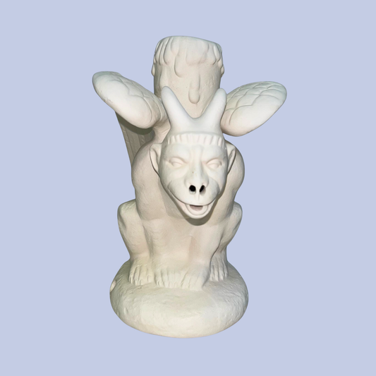 Gargoyle Candle Holder Ceramic Bisque