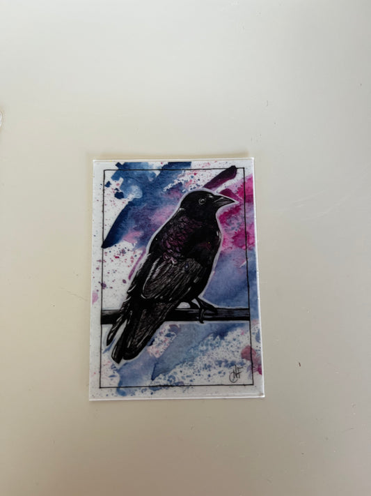 Watercolour Crow Sticker