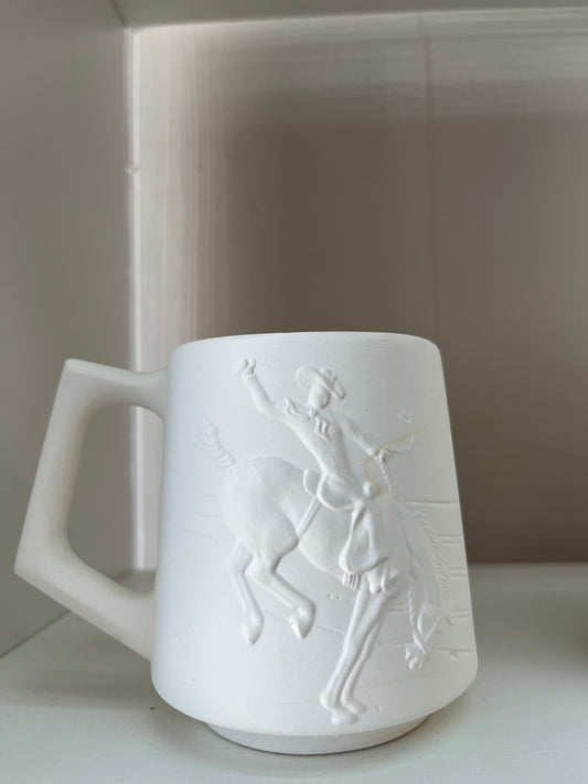 Cowboy Mug Ceramic Bisque