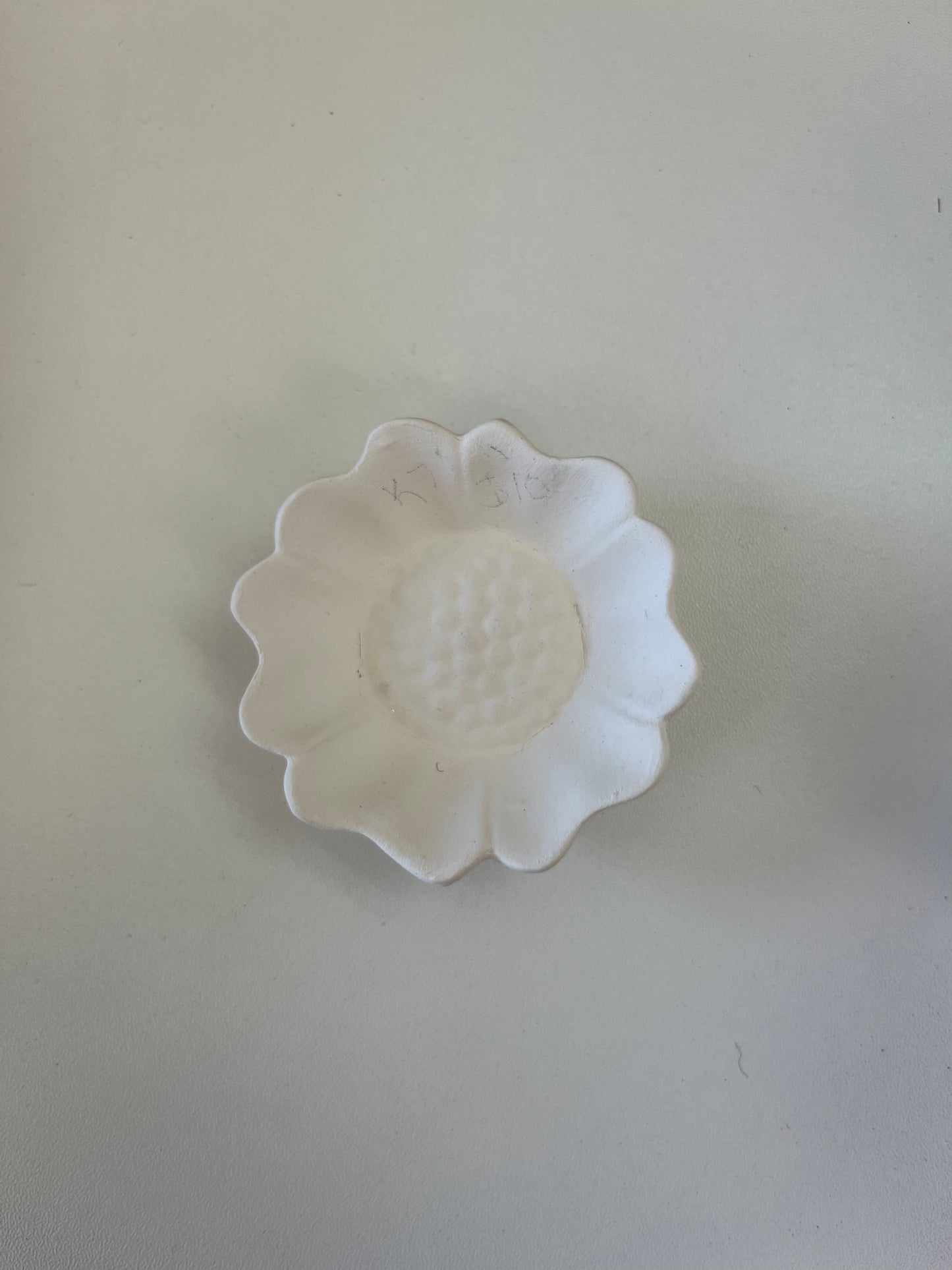 Flower Trinket Bowl Ceramic Bisque