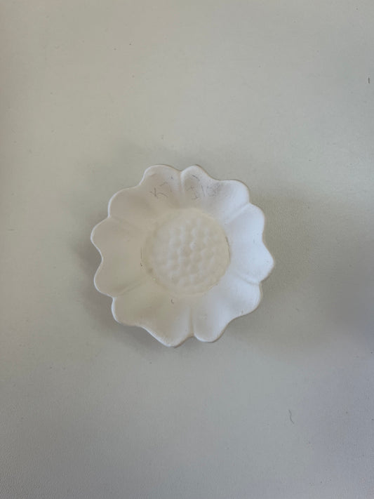 Flower Trinket Bowl Ceramic Bisque
