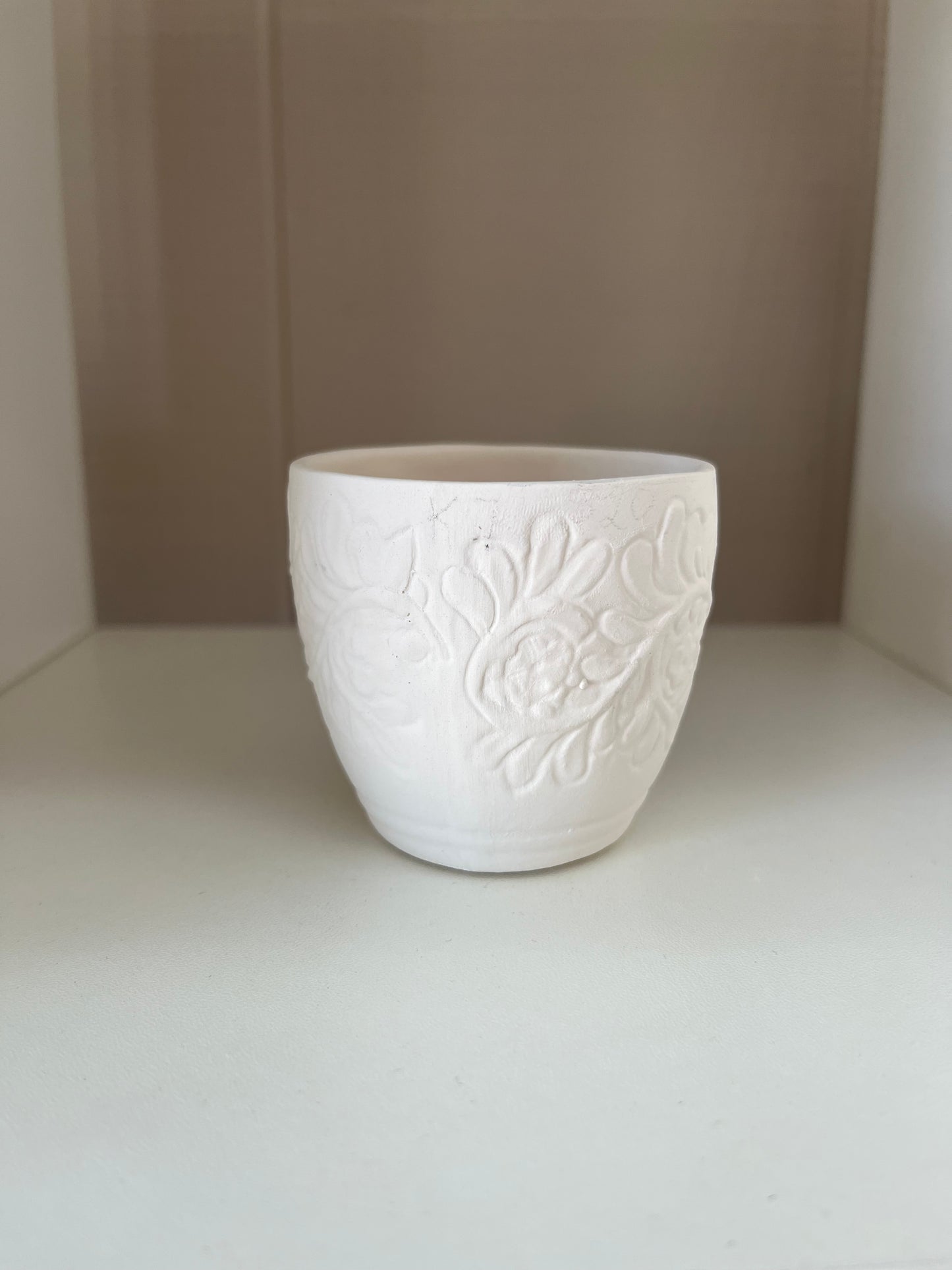 Small Flower Cup Ceramic Bisque