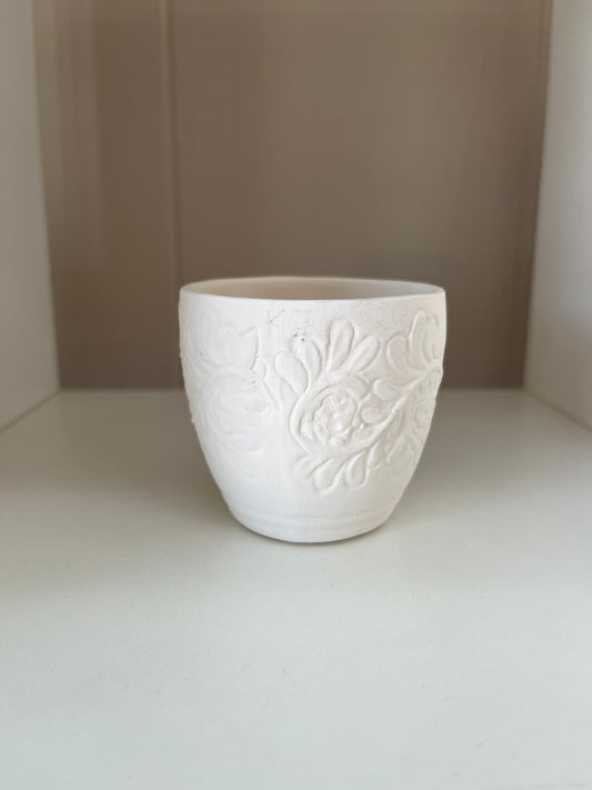 Small Flower Cup Ceramic Bisque