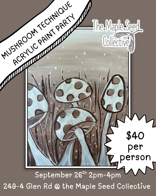 Mushroom Techniques Acrylic Paint Party