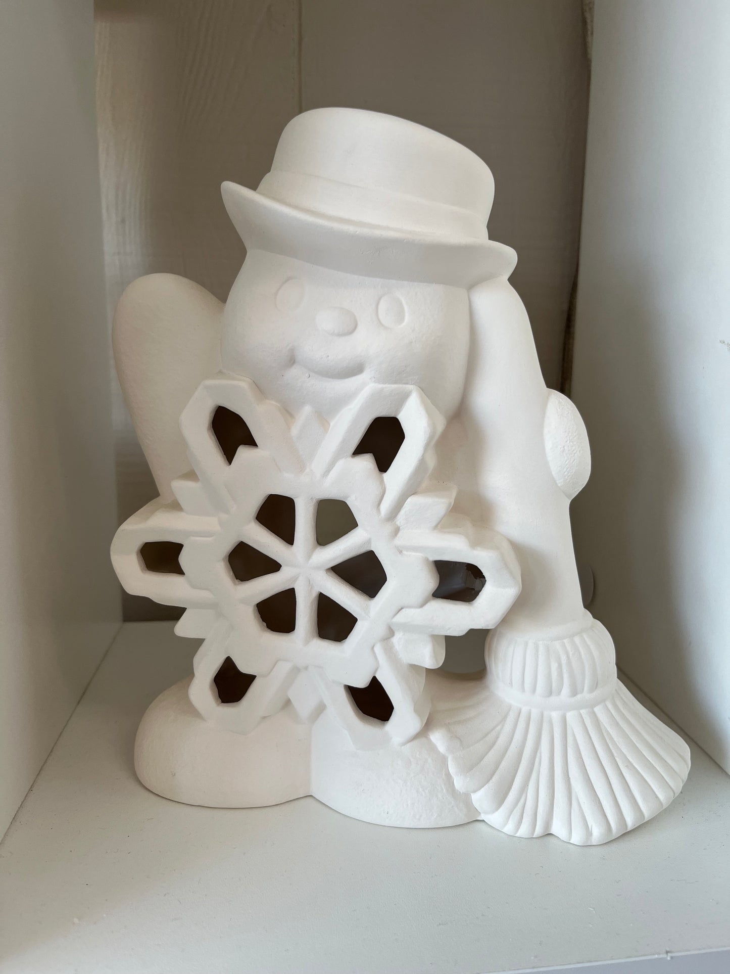 Snowflake Snowman Ceramic Bisque