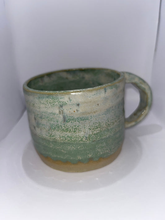 3.5” Thrown Mug - Green Pottery