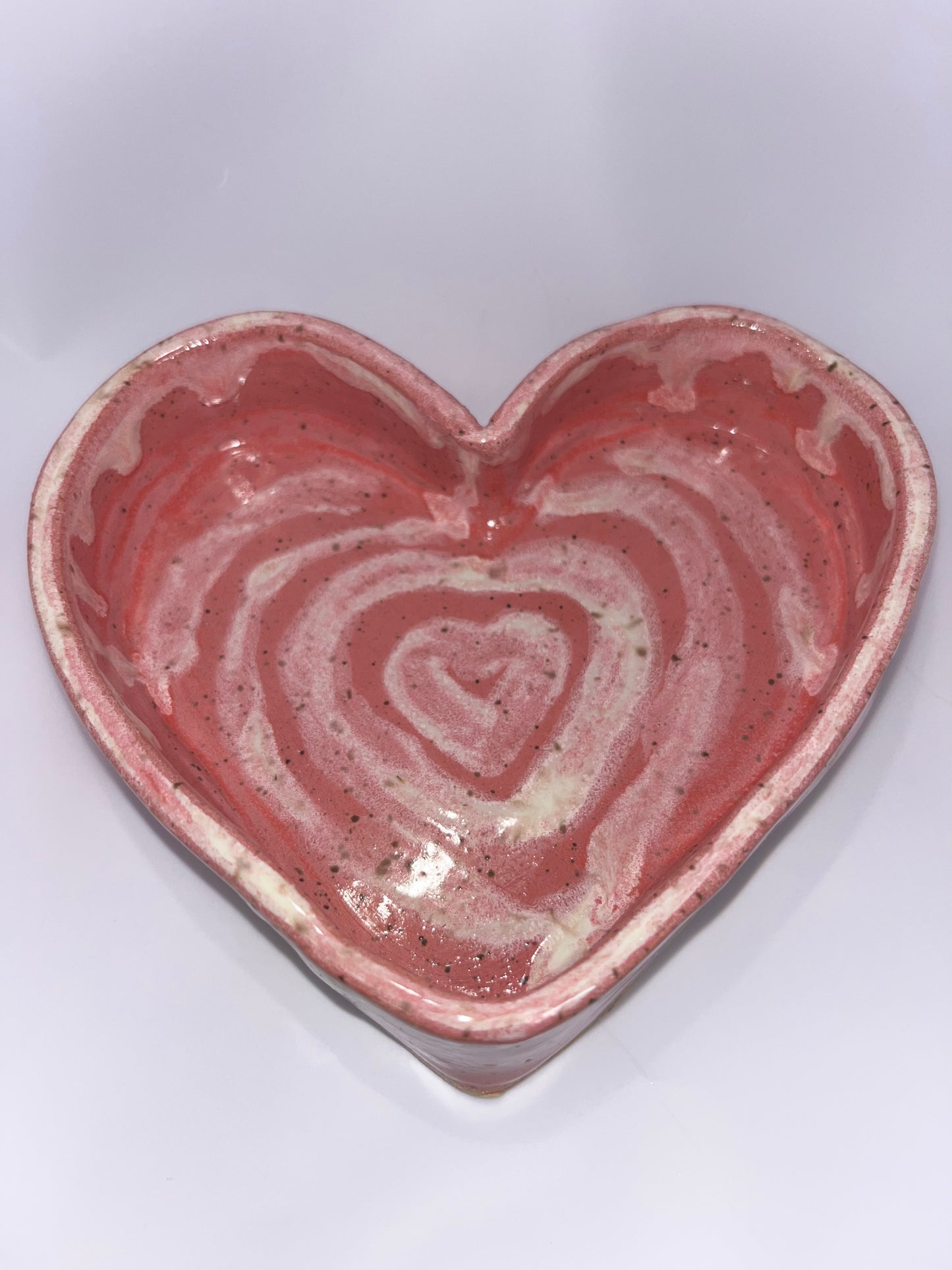 5" Pottery Heart Dish -  Pink