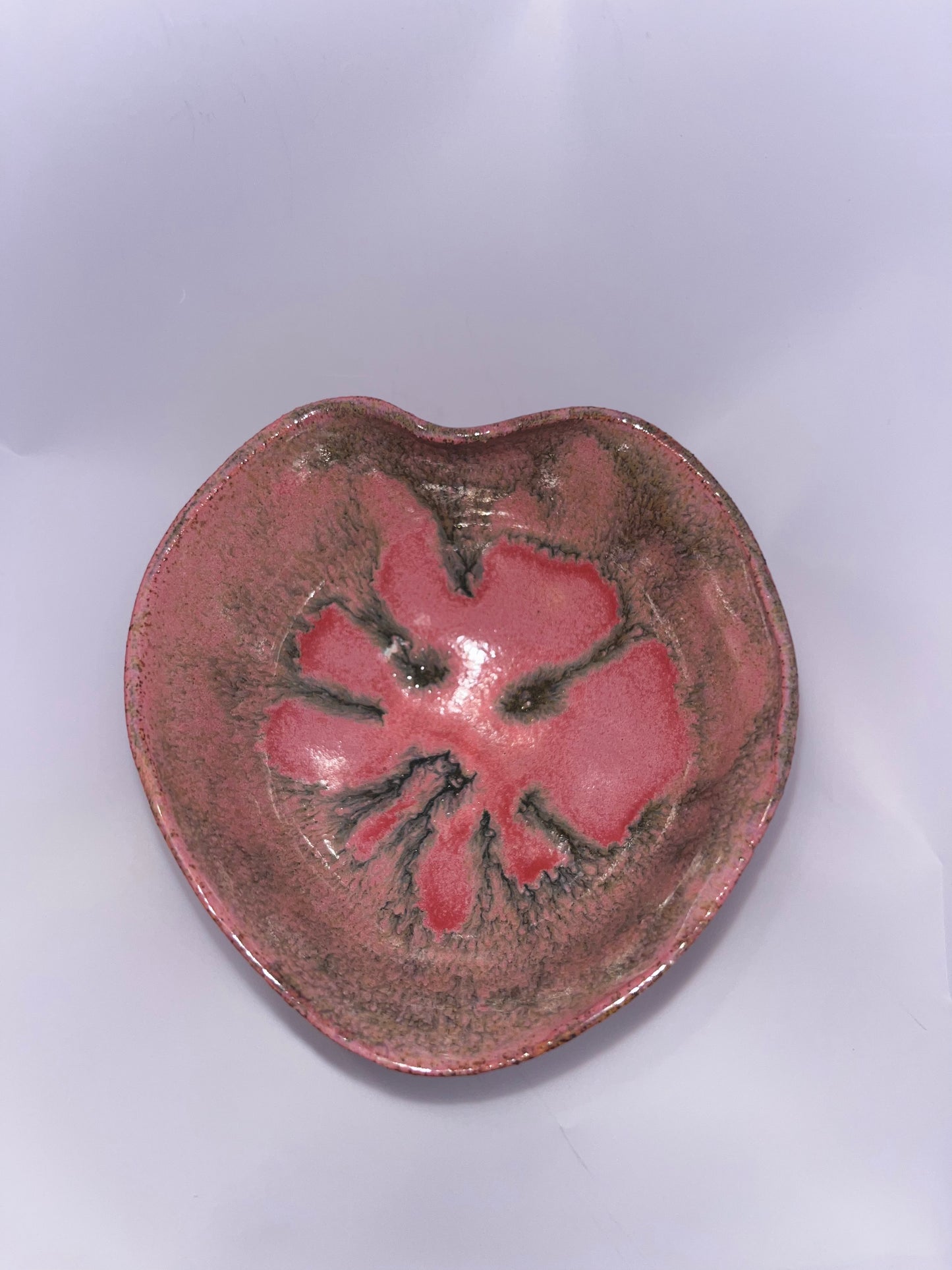 4" Pottery Heart Bowl -  Pink