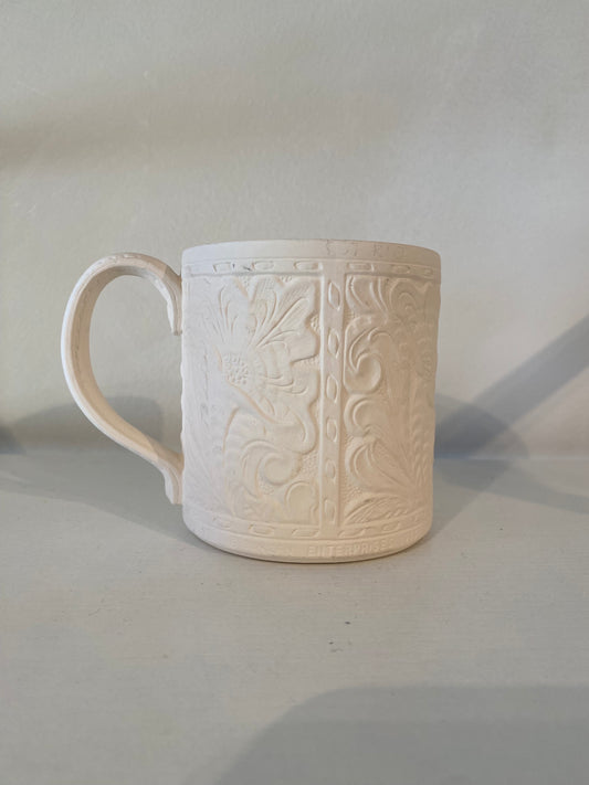 Floral Mug Ceramic Bisque