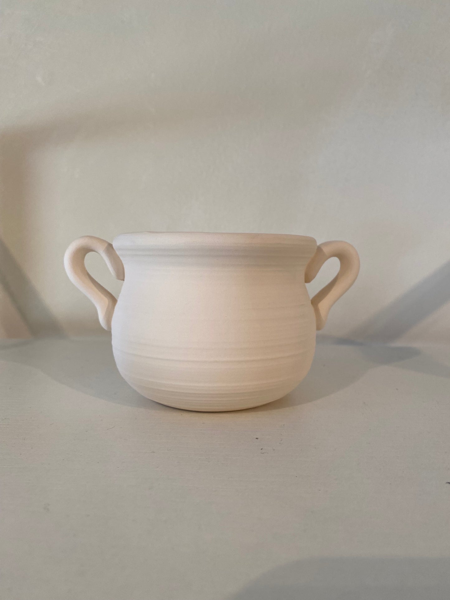 Double Handle Pot Ceramic Bisque