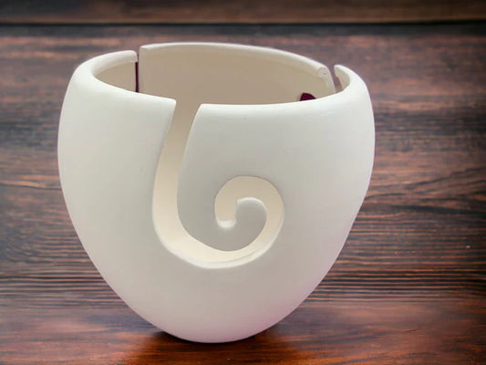 Large Yarn Bowl Ceramic Bisque