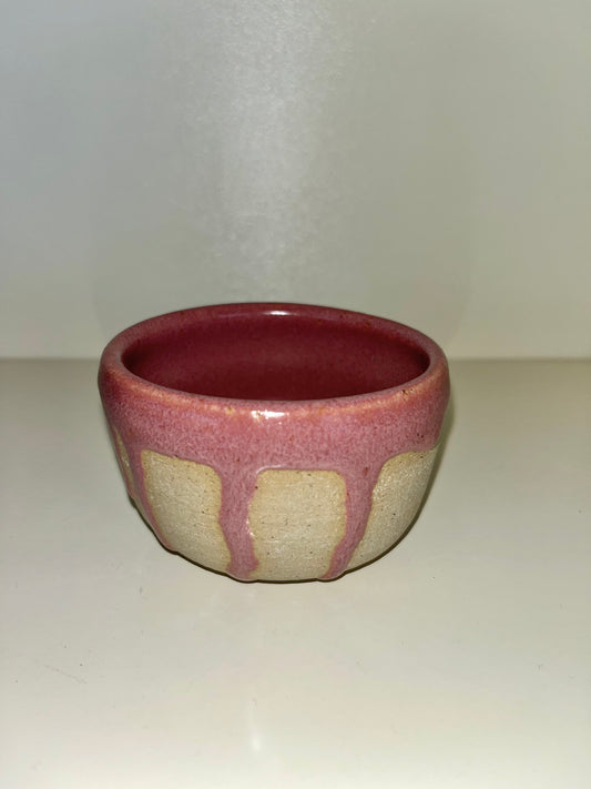 3" Thrown Bowl -  Pink Drip Pottery
