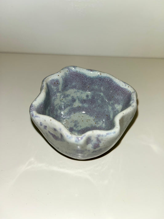 2.5" Wavy Bowl - Blue Pottery