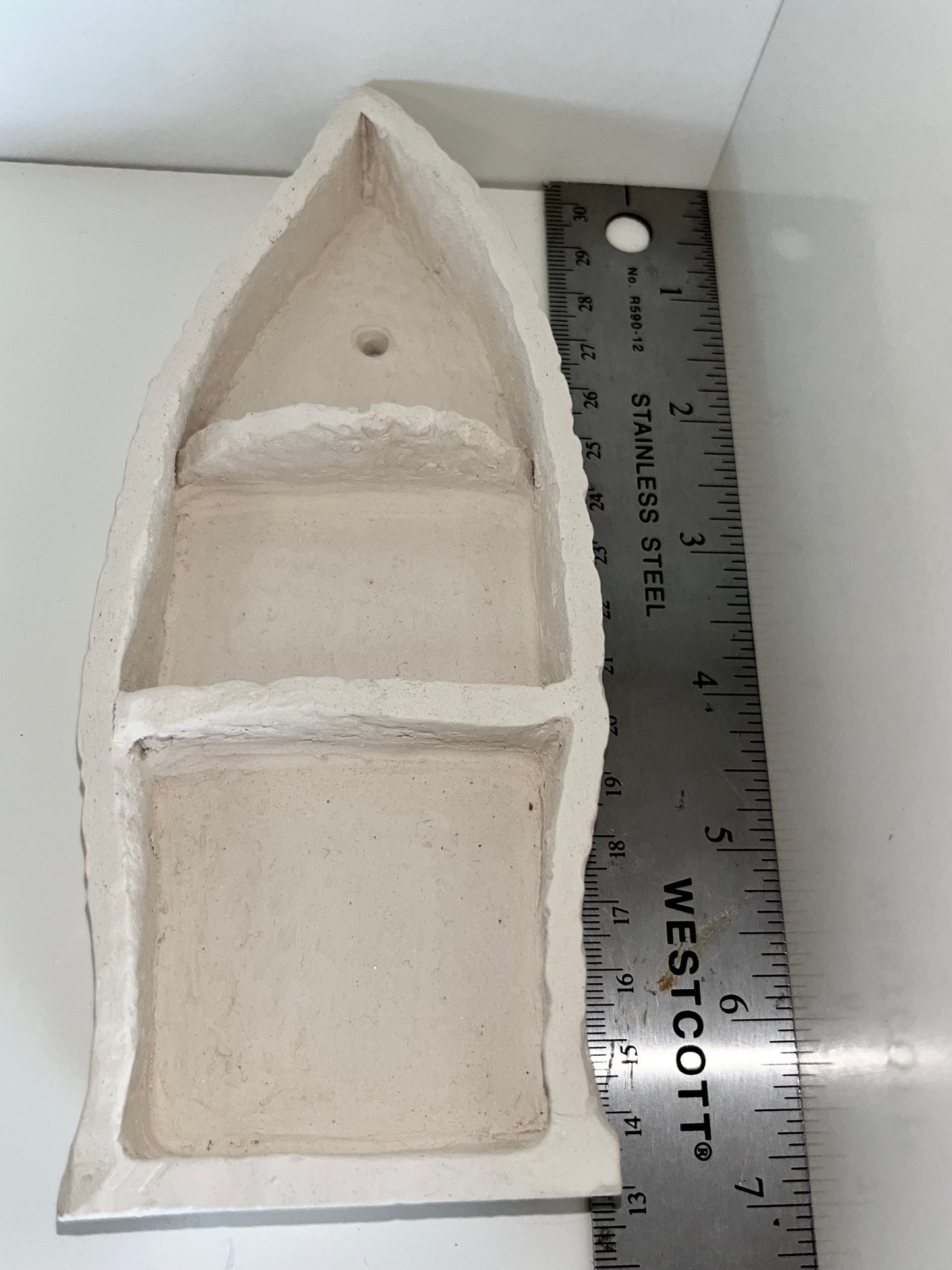 Canoe Curio Shelf Ceramic Bisque