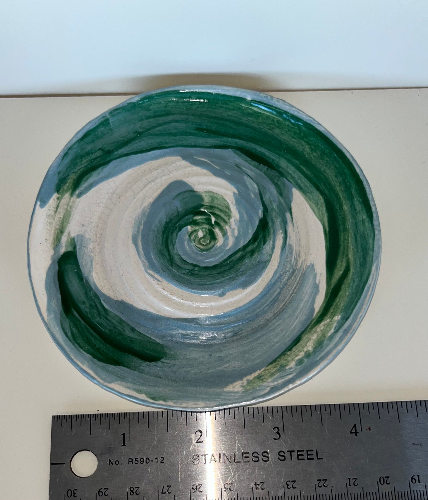 5" Green and Blue Plate by Heath Fehr