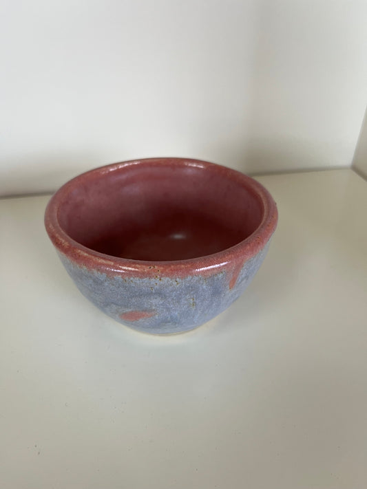 3.5" Thrown Bowl - Blue and Pink Pottery