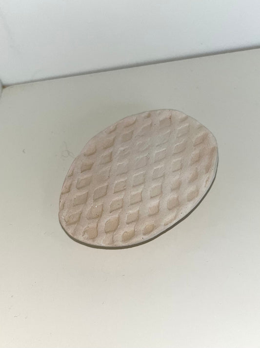 3” Waffle Dish Ceramic Bisque