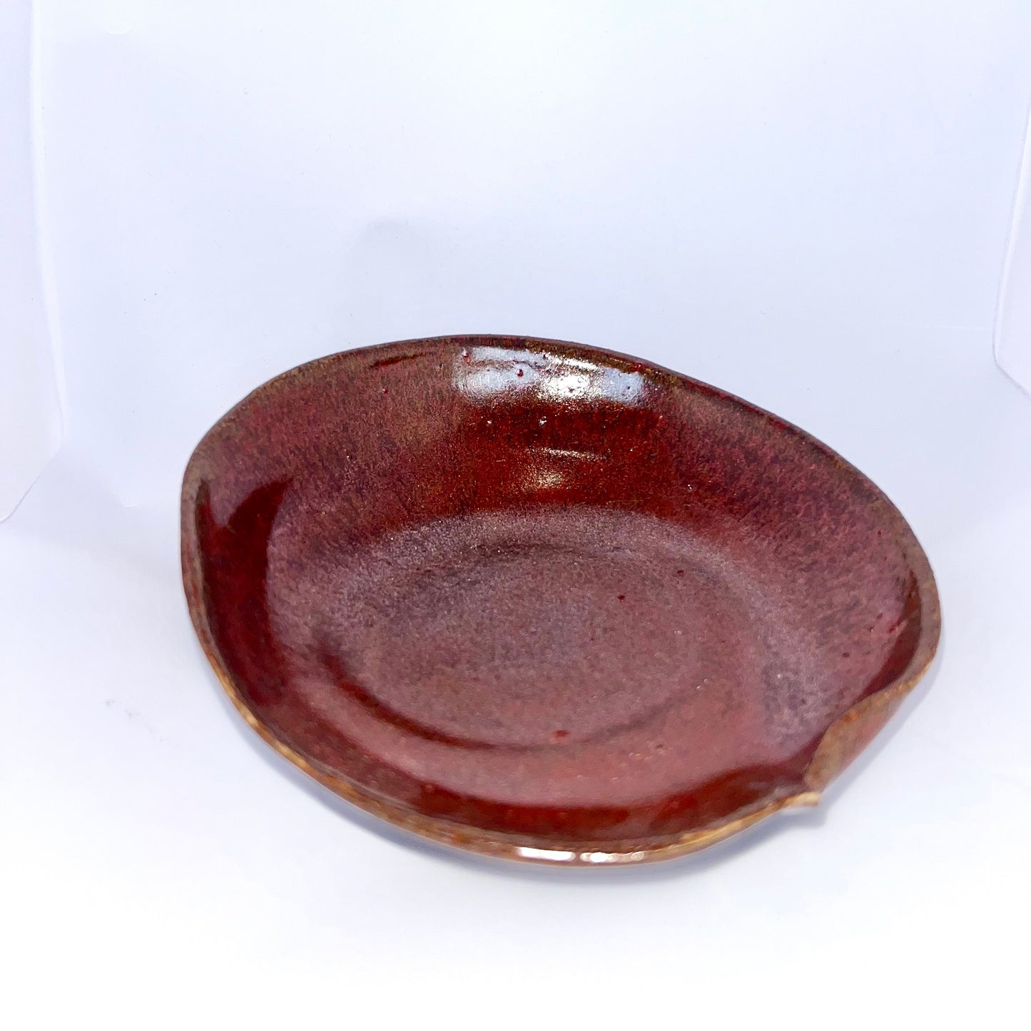 4.5" Pottery Spoon Rest - Red