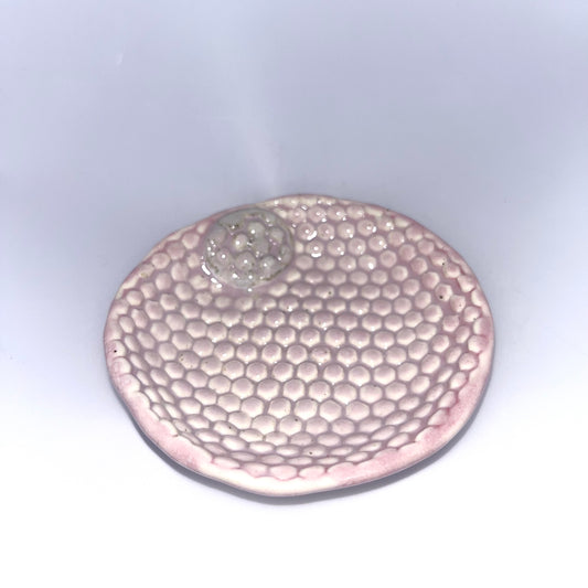 3" Pottery Honeycomb Dish - Purple