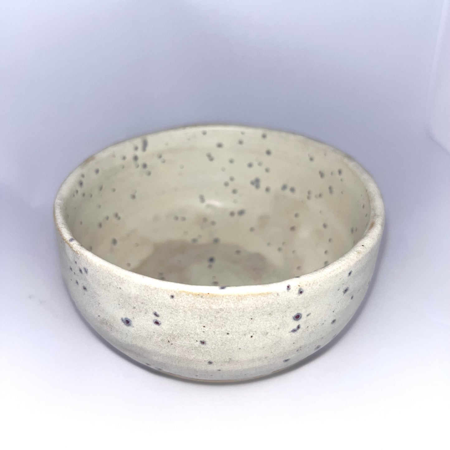 3.5" Pottery Speckled Bowl - White and Blue