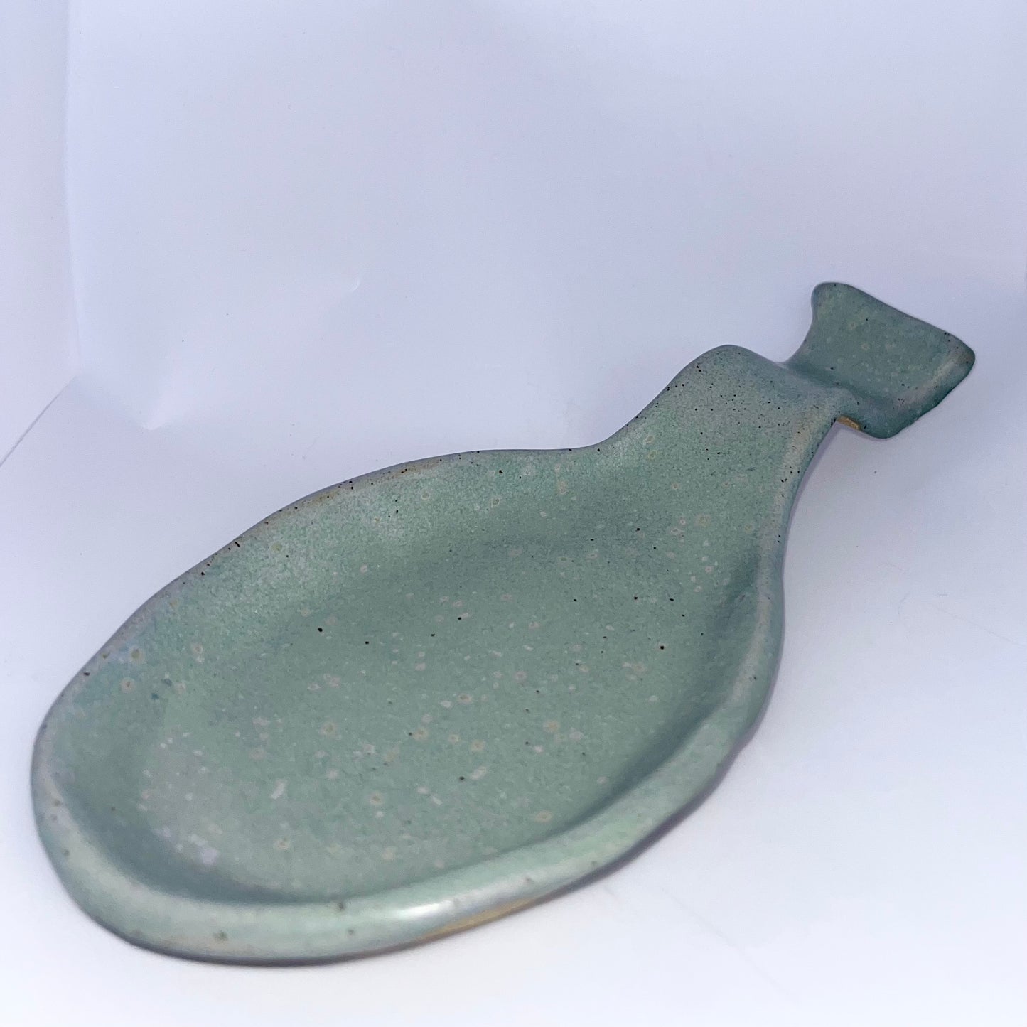 3x7" Pottery Spoon Rest - Blue