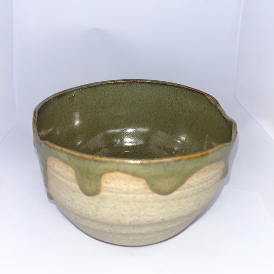 4" Pottery Organic Edge Tall Bowl - Green