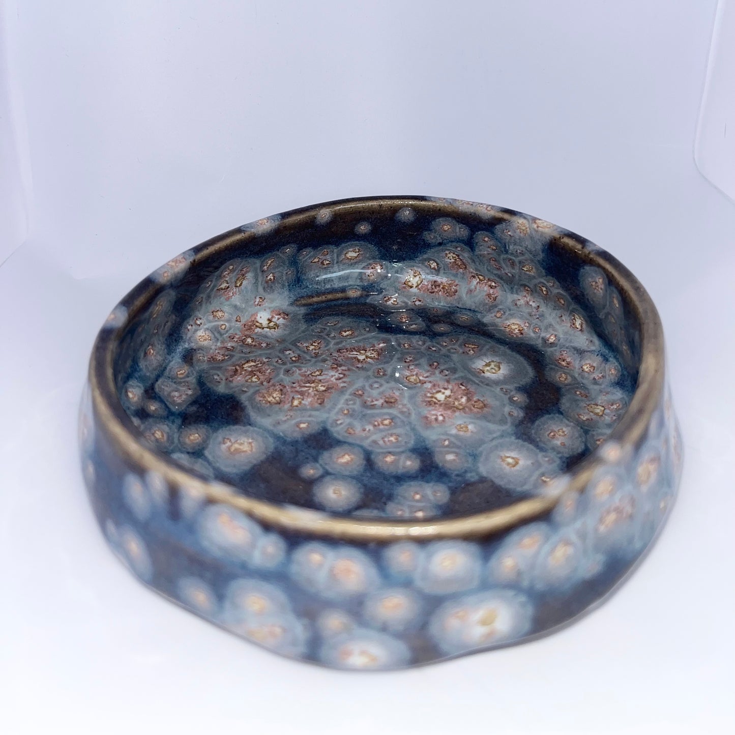 4.5" Pottery Shallow Speckled Bowl - Purple & Pink
