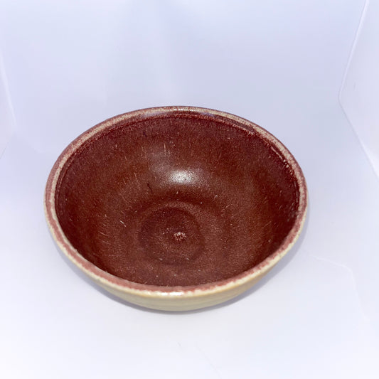 4.5" Pottery Bowl - Burgundy