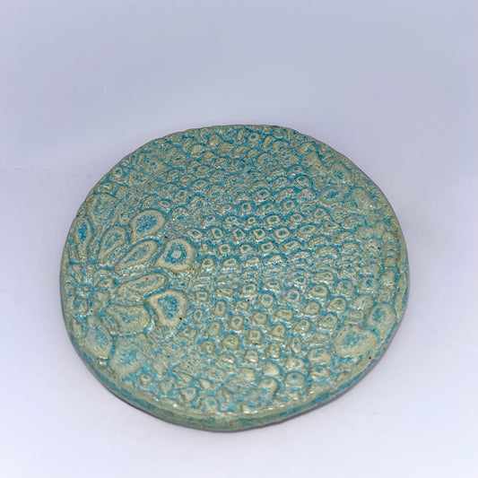 4" Pottery Doily Dish - Blue