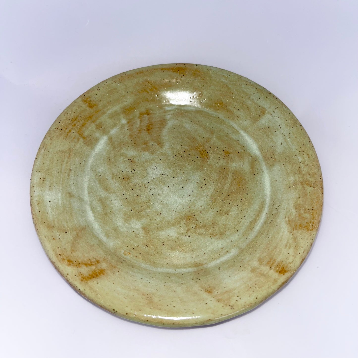 5" Pottery Plate - Green & Brown