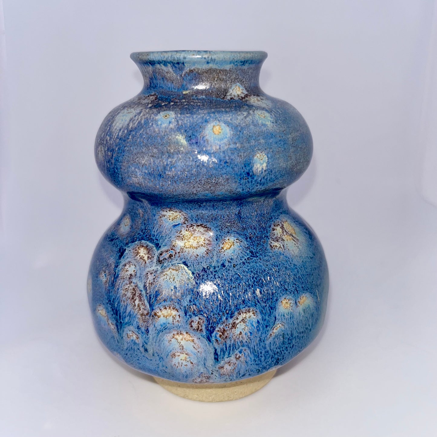 4.5" Pottery Bubble Vase- Blue