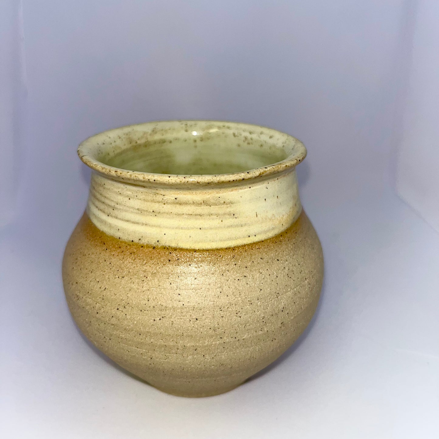 3" Pottery Wide Mouth Vase - Cream