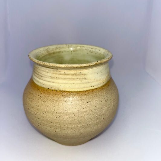 3" Pottery Wide Mouth Vase - Cream