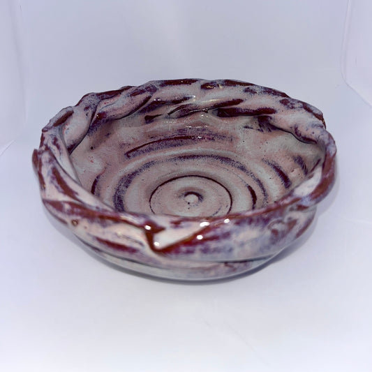 5" Pottery Braided Bowl - Purple