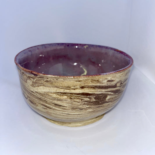 5" Pottery Marbled Bowl - Purple