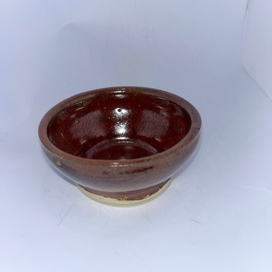 3.5" Pottery Bowl - Burgundy