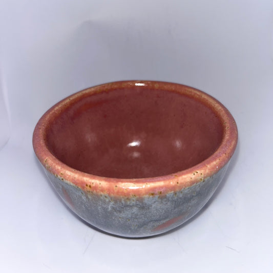 3.5" Pottery Thrown Bowl - Blue and Pink