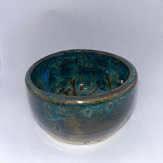 3" Pottery Speckled Bowl - Blue