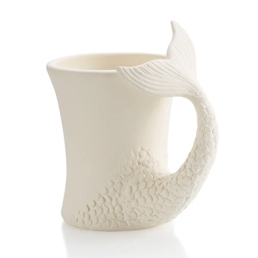 Mermaid Tail Mug Ceramic Bisque